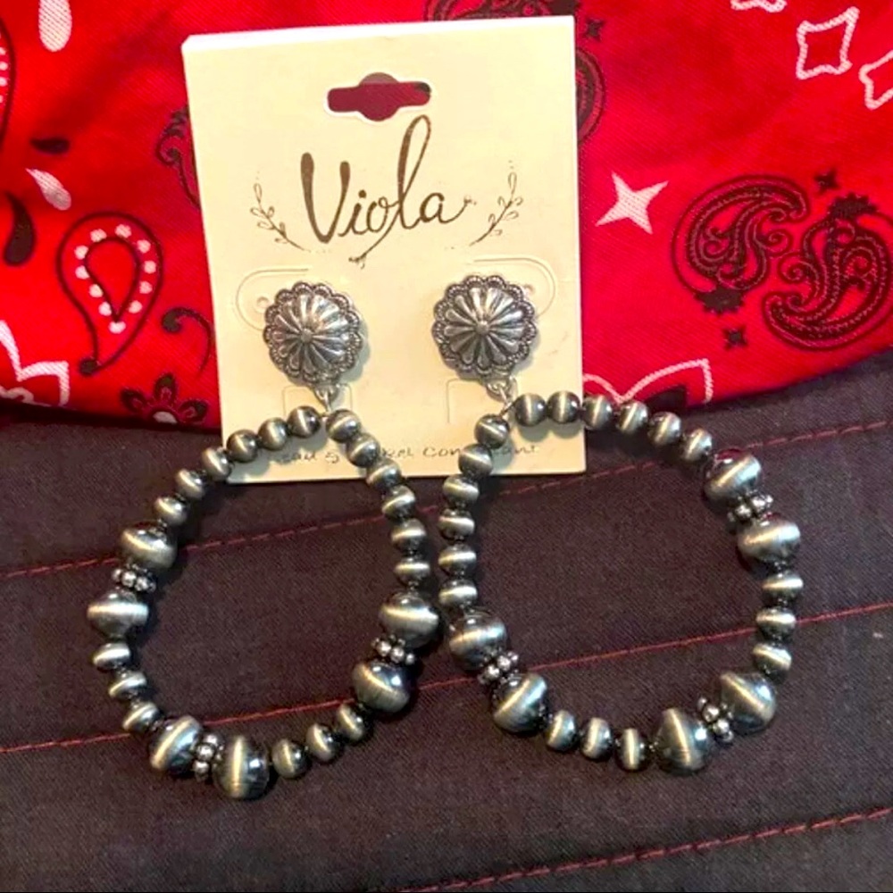 Southwestern beaded hoop earrings